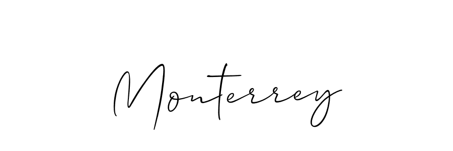 The best way (Allison_Script) to make a short signature is to pick only two or three words in your name. The name Monterrey include a total of six letters. For converting this name. Monterrey signature style 2 images and pictures png