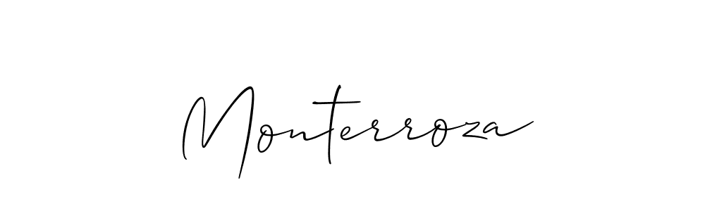 How to make Monterroza signature? Allison_Script is a professional autograph style. Create handwritten signature for Monterroza name. Monterroza signature style 2 images and pictures png
