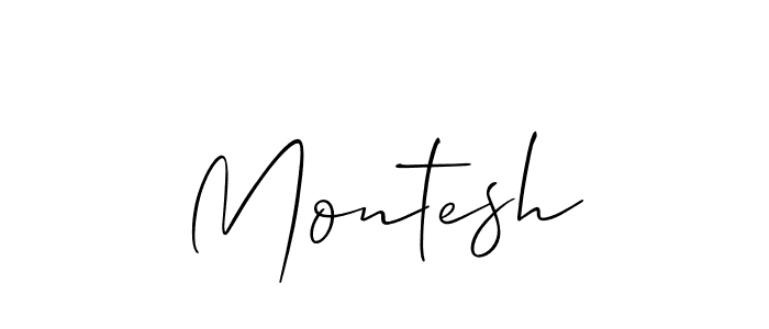 Montesh stylish signature style. Best Handwritten Sign (Allison_Script) for my name. Handwritten Signature Collection Ideas for my name Montesh. Montesh signature style 2 images and pictures png