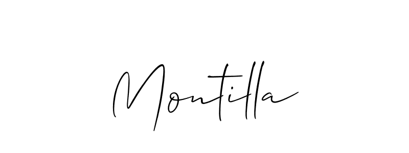 Use a signature maker to create a handwritten signature online. With this signature software, you can design (Allison_Script) your own signature for name Montilla. Montilla signature style 2 images and pictures png