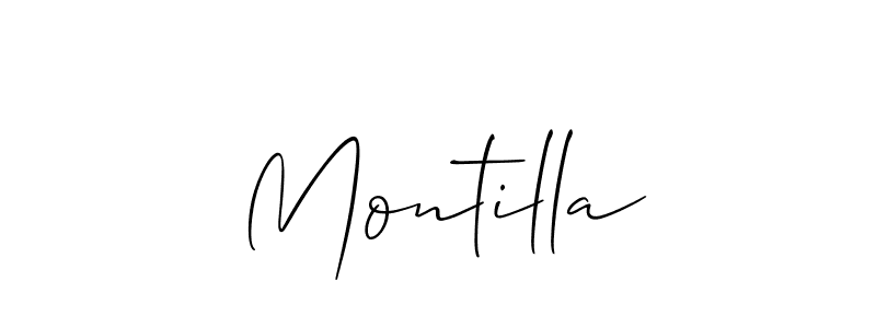 Use a signature maker to create a handwritten signature online. With this signature software, you can design (Allison_Script) your own signature for name Montilla. Montilla signature style 2 images and pictures png