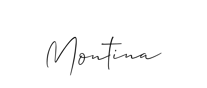 How to make Montina signature? Allison_Script is a professional autograph style. Create handwritten signature for Montina name. Montina signature style 2 images and pictures png