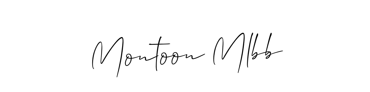 Use a signature maker to create a handwritten signature online. With this signature software, you can design (Allison_Script) your own signature for name Montoon Mlbb. Montoon Mlbb signature style 2 images and pictures png