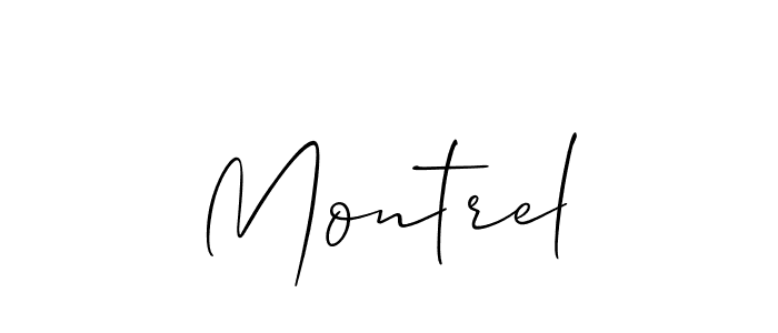 The best way (Allison_Script) to make a short signature is to pick only two or three words in your name. The name Montrel include a total of six letters. For converting this name. Montrel signature style 2 images and pictures png