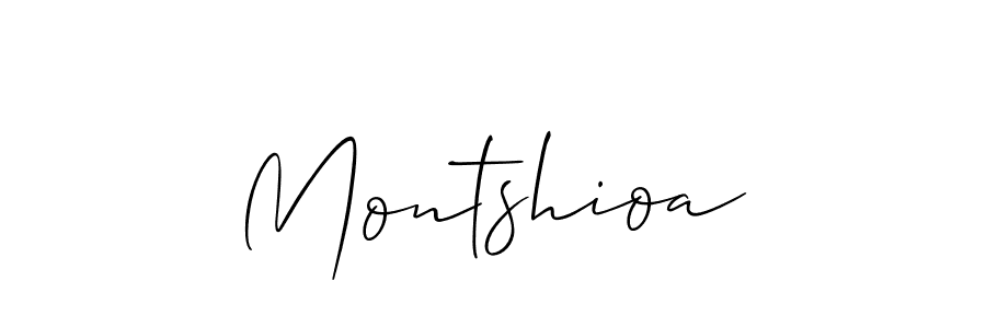The best way (Allison_Script) to make a short signature is to pick only two or three words in your name. The name Montshioa include a total of six letters. For converting this name. Montshioa signature style 2 images and pictures png