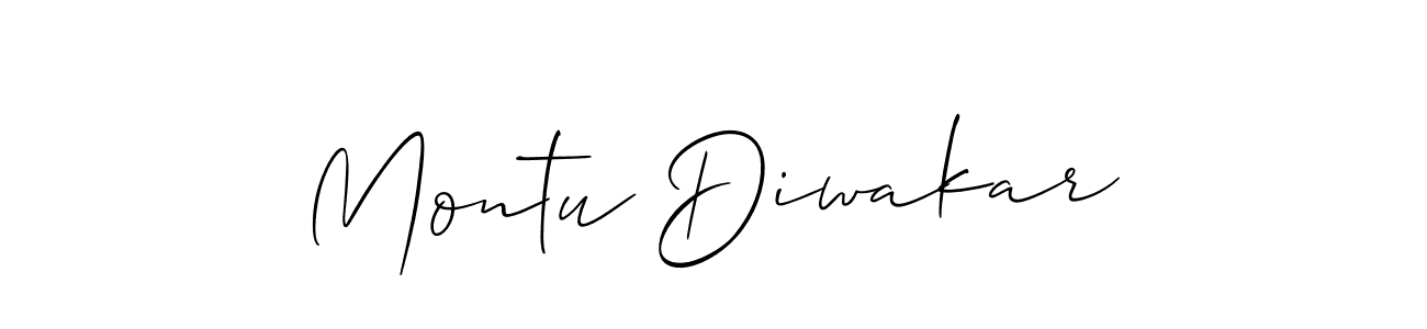 You should practise on your own different ways (Allison_Script) to write your name (Montu Diwakar) in signature. don't let someone else do it for you. Montu Diwakar signature style 2 images and pictures png