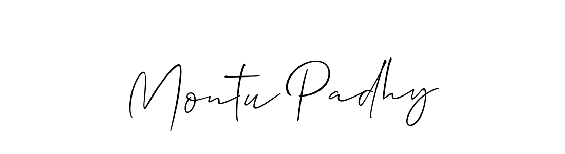You should practise on your own different ways (Allison_Script) to write your name (Montu Padhy) in signature. don't let someone else do it for you. Montu Padhy signature style 2 images and pictures png