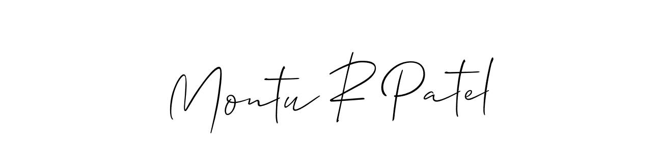 if you are searching for the best signature style for your name Montu R Patel. so please give up your signature search. here we have designed multiple signature styles  using Allison_Script. Montu R Patel signature style 2 images and pictures png