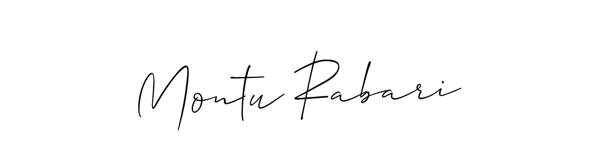 Also we have Montu Rabari name is the best signature style. Create professional handwritten signature collection using Allison_Script autograph style. Montu Rabari signature style 2 images and pictures png