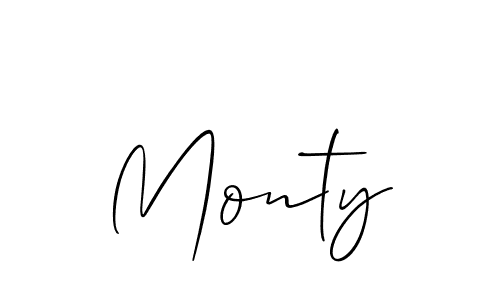 How to make Monty signature? Allison_Script is a professional autograph style. Create handwritten signature for Monty name. Monty signature style 2 images and pictures png