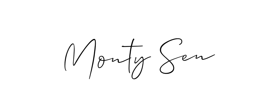 How to Draw Monty Sen signature style? Allison_Script is a latest design signature styles for name Monty Sen. Monty Sen signature style 2 images and pictures png