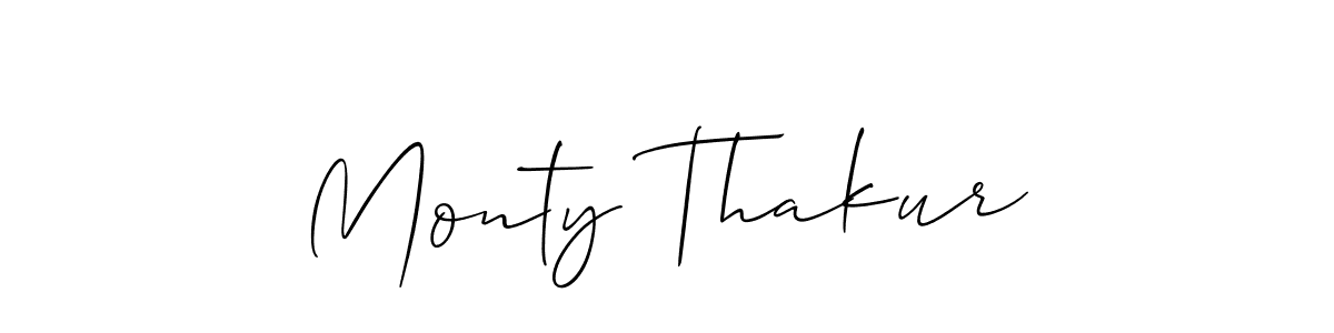 Make a beautiful signature design for name Monty Thakur. With this signature (Allison_Script) style, you can create a handwritten signature for free. Monty Thakur signature style 2 images and pictures png