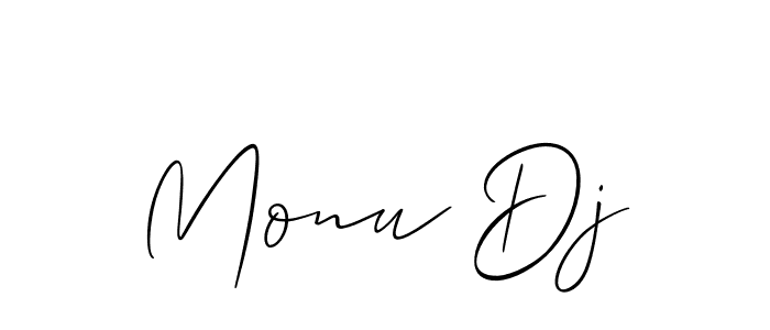 How to make Monu Dj name signature. Use Allison_Script style for creating short signs online. This is the latest handwritten sign. Monu Dj signature style 2 images and pictures png