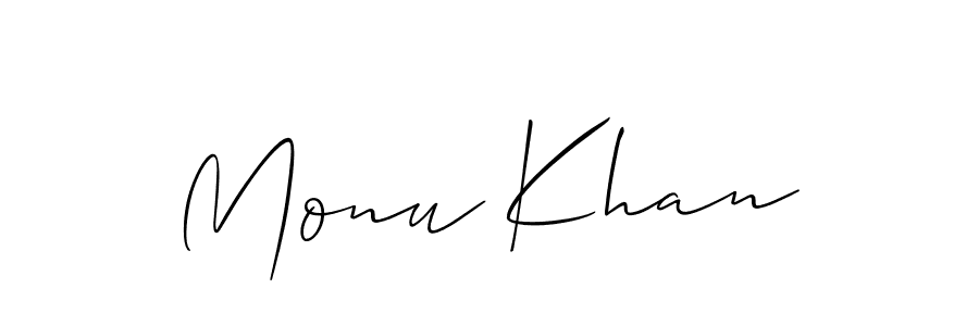 Use a signature maker to create a handwritten signature online. With this signature software, you can design (Allison_Script) your own signature for name Monu Khan. Monu Khan signature style 2 images and pictures png