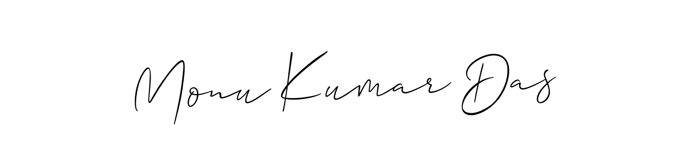 You should practise on your own different ways (Allison_Script) to write your name (Monu Kumar Das) in signature. don't let someone else do it for you. Monu Kumar Das signature style 2 images and pictures png