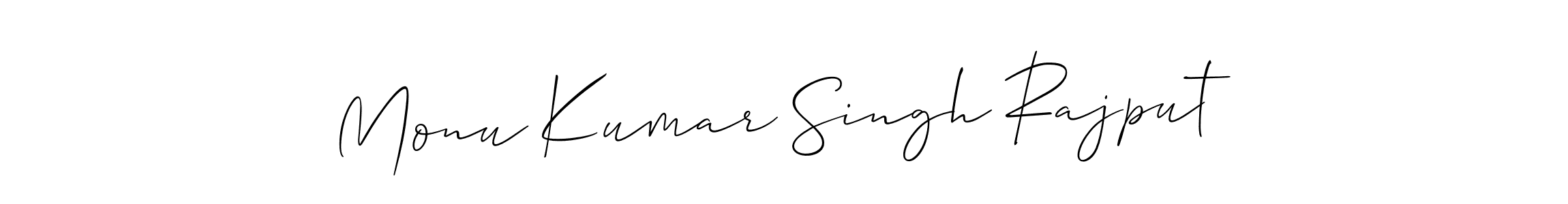 Use a signature maker to create a handwritten signature online. With this signature software, you can design (Allison_Script) your own signature for name Monu Kumar Singh Rajput. Monu Kumar Singh Rajput signature style 2 images and pictures png