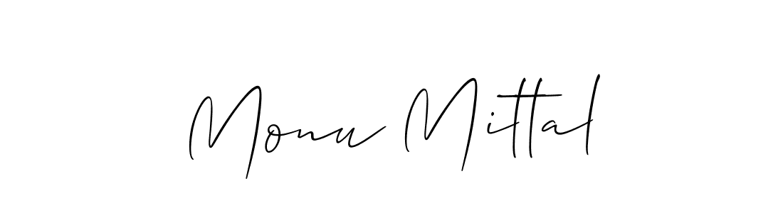 Make a short Monu Mittal signature style. Manage your documents anywhere anytime using Allison_Script. Create and add eSignatures, submit forms, share and send files easily. Monu Mittal signature style 2 images and pictures png