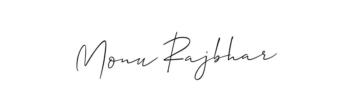 Also we have Monu Rajbhar name is the best signature style. Create professional handwritten signature collection using Allison_Script autograph style. Monu Rajbhar signature style 2 images and pictures png