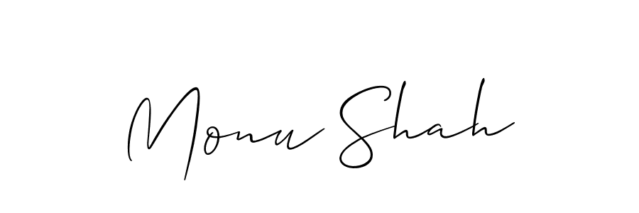 Also You can easily find your signature by using the search form. We will create Monu Shah name handwritten signature images for you free of cost using Allison_Script sign style. Monu Shah signature style 2 images and pictures png