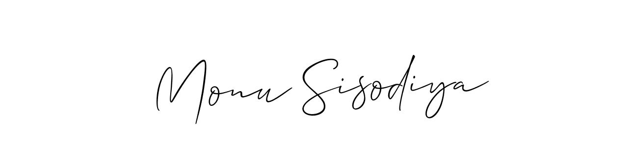 if you are searching for the best signature style for your name Monu Sisodiya. so please give up your signature search. here we have designed multiple signature styles  using Allison_Script. Monu Sisodiya signature style 2 images and pictures png