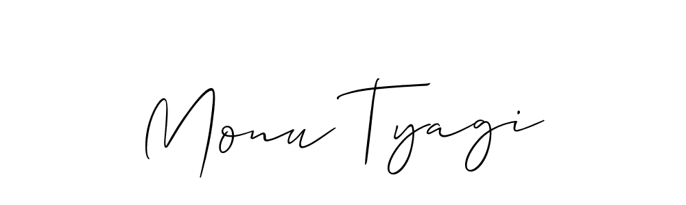 How to make Monu Tyagi name signature. Use Allison_Script style for creating short signs online. This is the latest handwritten sign. Monu Tyagi signature style 2 images and pictures png