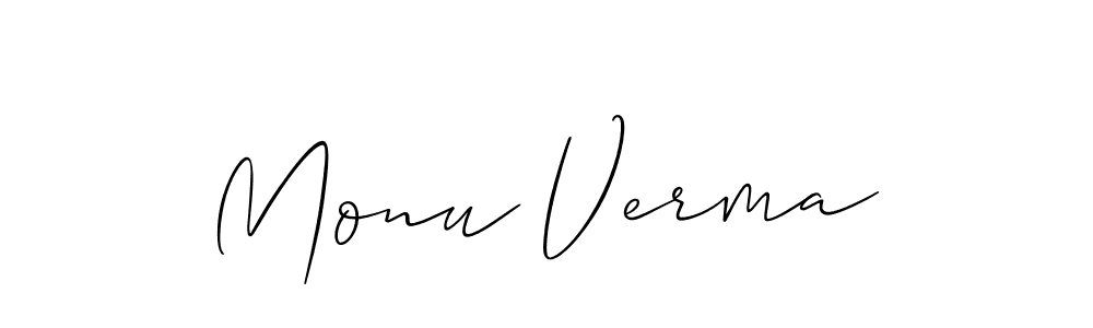 How to make Monu Verma signature? Allison_Script is a professional autograph style. Create handwritten signature for Monu Verma name. Monu Verma signature style 2 images and pictures png