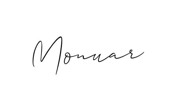 Use a signature maker to create a handwritten signature online. With this signature software, you can design (Allison_Script) your own signature for name Monuar. Monuar signature style 2 images and pictures png