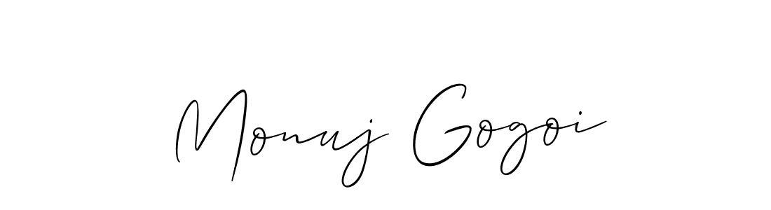 Similarly Allison_Script is the best handwritten signature design. Signature creator online .You can use it as an online autograph creator for name Monuj Gogoi. Monuj Gogoi signature style 2 images and pictures png