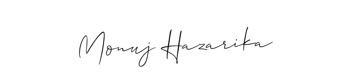 Create a beautiful signature design for name Monuj Hazarika. With this signature (Allison_Script) fonts, you can make a handwritten signature for free. Monuj Hazarika signature style 2 images and pictures png