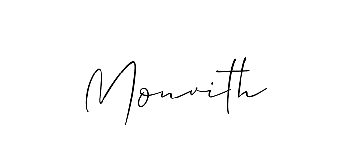 Monvith stylish signature style. Best Handwritten Sign (Allison_Script) for my name. Handwritten Signature Collection Ideas for my name Monvith. Monvith signature style 2 images and pictures png