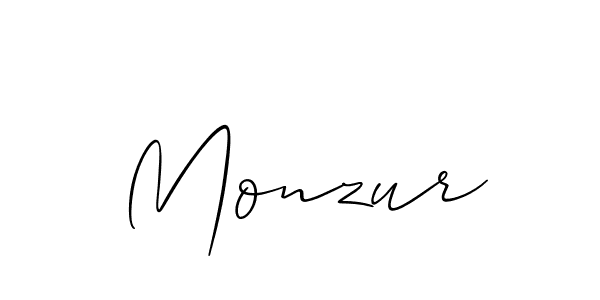 Make a beautiful signature design for name Monzur. With this signature (Allison_Script) style, you can create a handwritten signature for free. Monzur signature style 2 images and pictures png