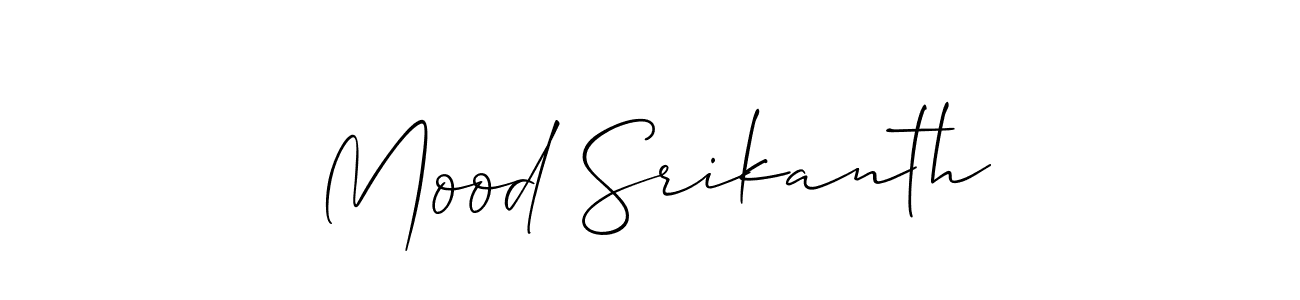 Make a beautiful signature design for name Mood Srikanth. With this signature (Allison_Script) style, you can create a handwritten signature for free. Mood Srikanth signature style 2 images and pictures png