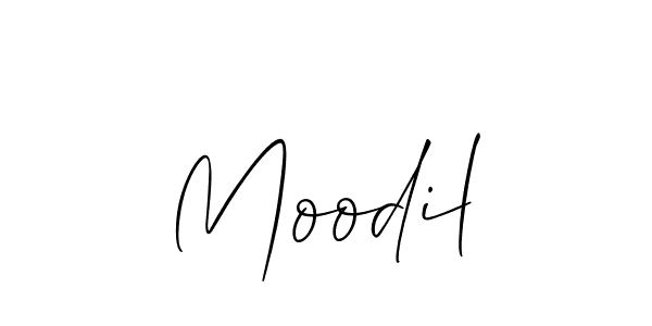 The best way (Allison_Script) to make a short signature is to pick only two or three words in your name. The name Moodil include a total of six letters. For converting this name. Moodil signature style 2 images and pictures png