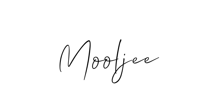 The best way (Allison_Script) to make a short signature is to pick only two or three words in your name. The name Mooljee include a total of six letters. For converting this name. Mooljee signature style 2 images and pictures png
