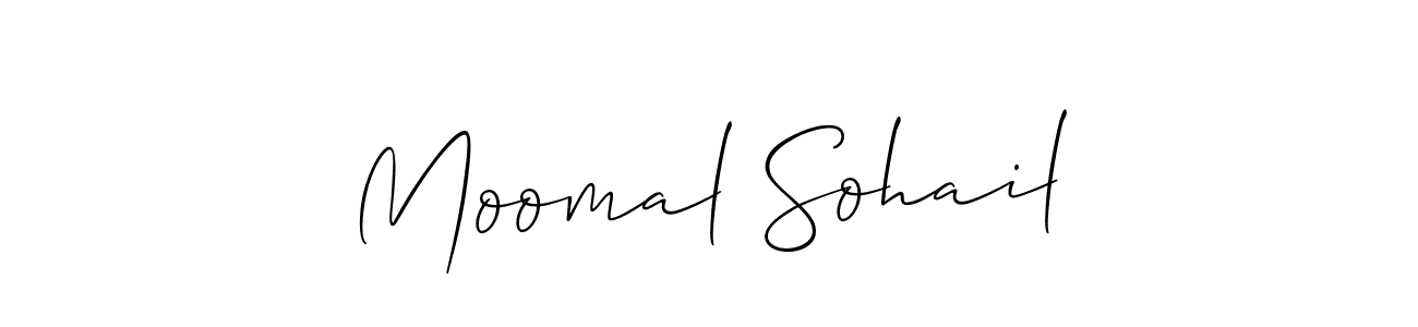 Moomal Sohail stylish signature style. Best Handwritten Sign (Allison_Script) for my name. Handwritten Signature Collection Ideas for my name Moomal Sohail. Moomal Sohail signature style 2 images and pictures png