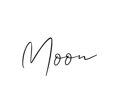Use a signature maker to create a handwritten signature online. With this signature software, you can design (Allison_Script) your own signature for name Moon. Moon signature style 2 images and pictures png
