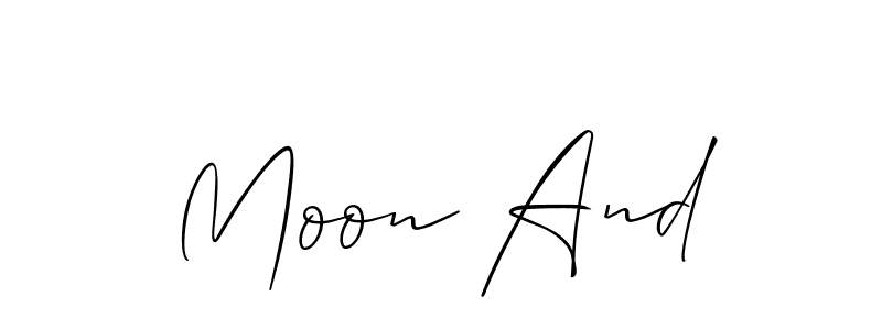 Create a beautiful signature design for name Moon And. With this signature (Allison_Script) fonts, you can make a handwritten signature for free. Moon And signature style 2 images and pictures png