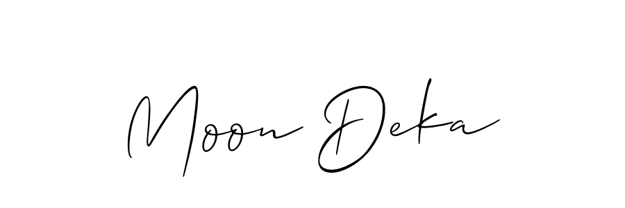 How to make Moon Deka name signature. Use Allison_Script style for creating short signs online. This is the latest handwritten sign. Moon Deka signature style 2 images and pictures png