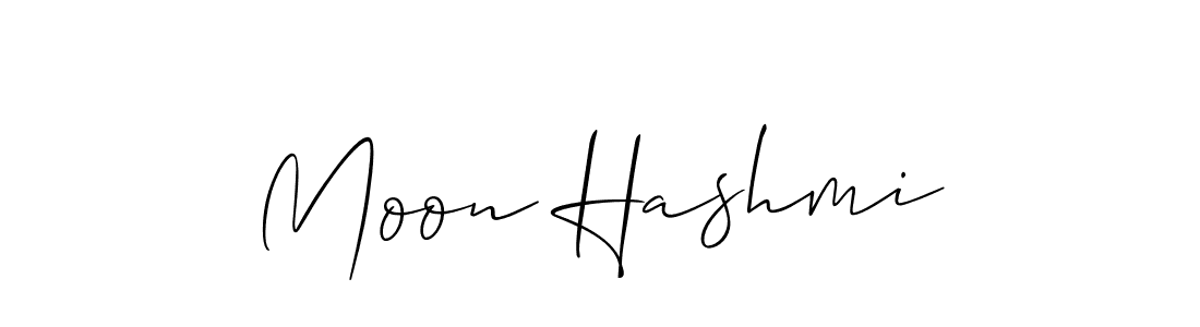 How to make Moon Hashmi signature? Allison_Script is a professional autograph style. Create handwritten signature for Moon Hashmi name. Moon Hashmi signature style 2 images and pictures png