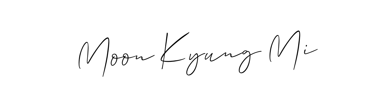 The best way (Allison_Script) to make a short signature is to pick only two or three words in your name. The name Moon Kyung Mi include a total of six letters. For converting this name. Moon Kyung Mi signature style 2 images and pictures png