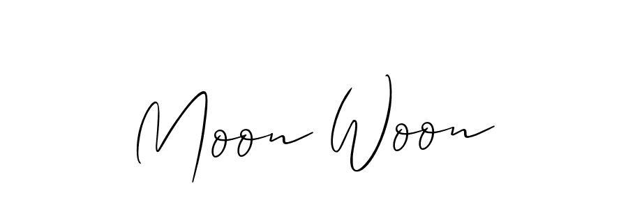 Make a beautiful signature design for name Moon Woon. With this signature (Allison_Script) style, you can create a handwritten signature for free. Moon Woon signature style 2 images and pictures png