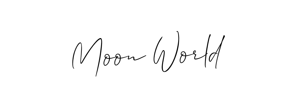 Best and Professional Signature Style for Moon World. Allison_Script Best Signature Style Collection. Moon World signature style 2 images and pictures png
