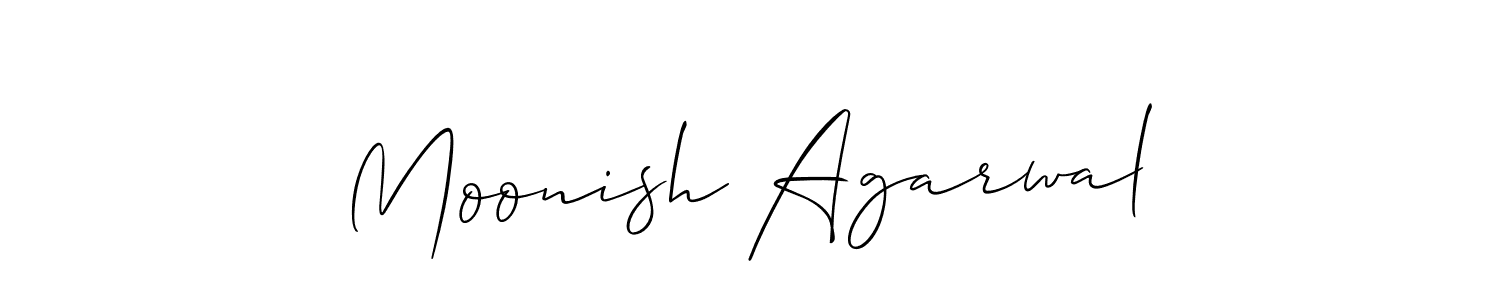 It looks lik you need a new signature style for name Moonish Agarwal. Design unique handwritten (Allison_Script) signature with our free signature maker in just a few clicks. Moonish Agarwal signature style 2 images and pictures png