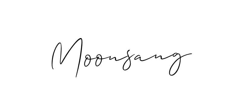 Design your own signature with our free online signature maker. With this signature software, you can create a handwritten (Allison_Script) signature for name Moonsang. Moonsang signature style 2 images and pictures png