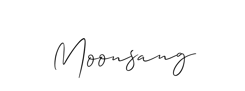The best way (Allison_Script) to make a short signature is to pick only two or three words in your name. The name Moonsang include a total of six letters. For converting this name. Moonsang signature style 2 images and pictures png