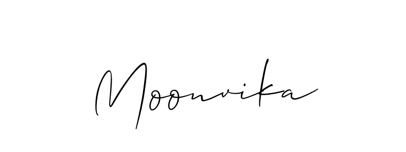 Moonvika stylish signature style. Best Handwritten Sign (Allison_Script) for my name. Handwritten Signature Collection Ideas for my name Moonvika. Moonvika signature style 2 images and pictures png