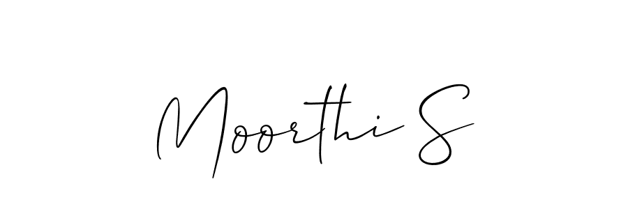 Use a signature maker to create a handwritten signature online. With this signature software, you can design (Allison_Script) your own signature for name Moorthi S. Moorthi S signature style 2 images and pictures png