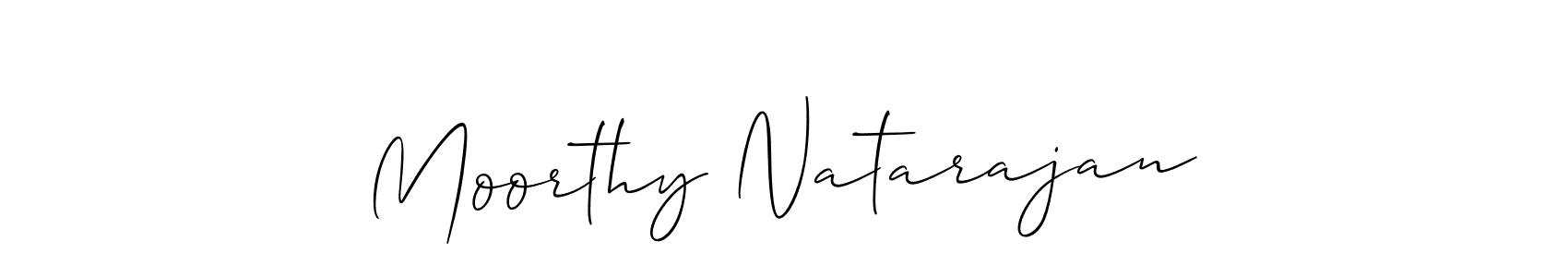 Allison_Script is a professional signature style that is perfect for those who want to add a touch of class to their signature. It is also a great choice for those who want to make their signature more unique. Get Moorthy Natarajan name to fancy signature for free. Moorthy Natarajan signature style 2 images and pictures png