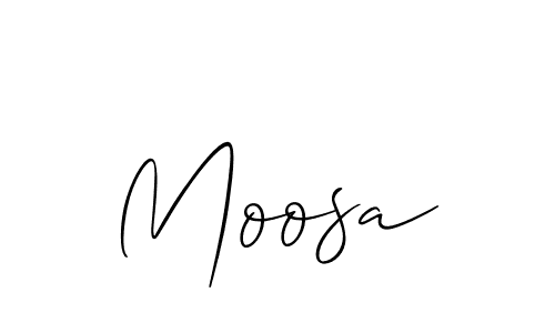 How to make Moosa signature? Allison_Script is a professional autograph style. Create handwritten signature for Moosa name. Moosa signature style 2 images and pictures png