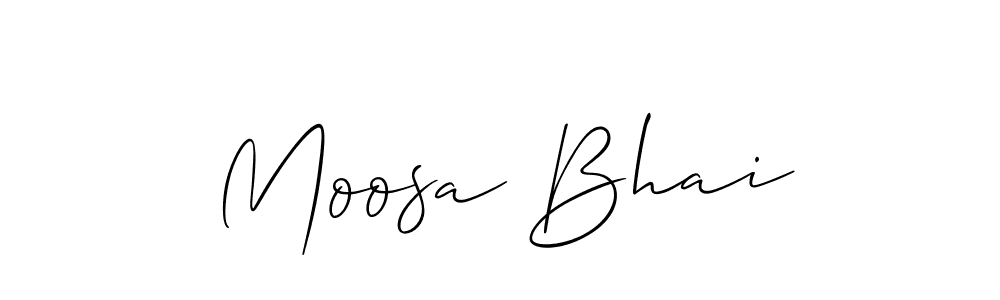 Use a signature maker to create a handwritten signature online. With this signature software, you can design (Allison_Script) your own signature for name Moosa Bhai. Moosa Bhai signature style 2 images and pictures png
